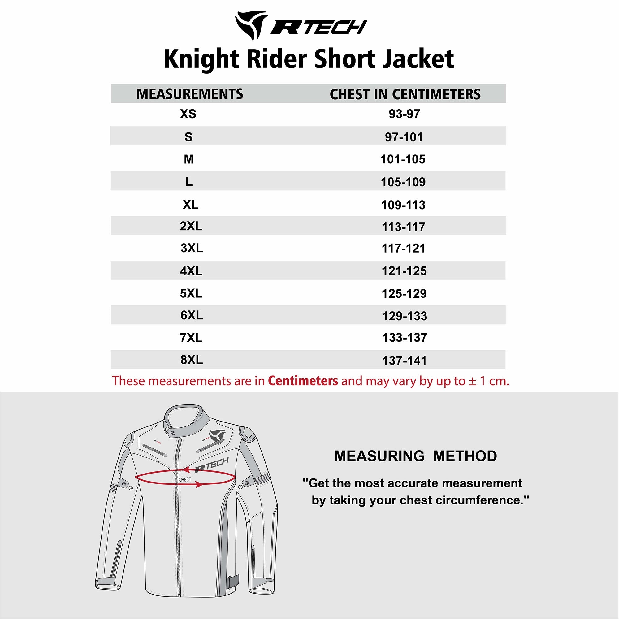 R-TECH Chaqueta Textil Knight Rider (Short) Negro/Antracita/Rojo