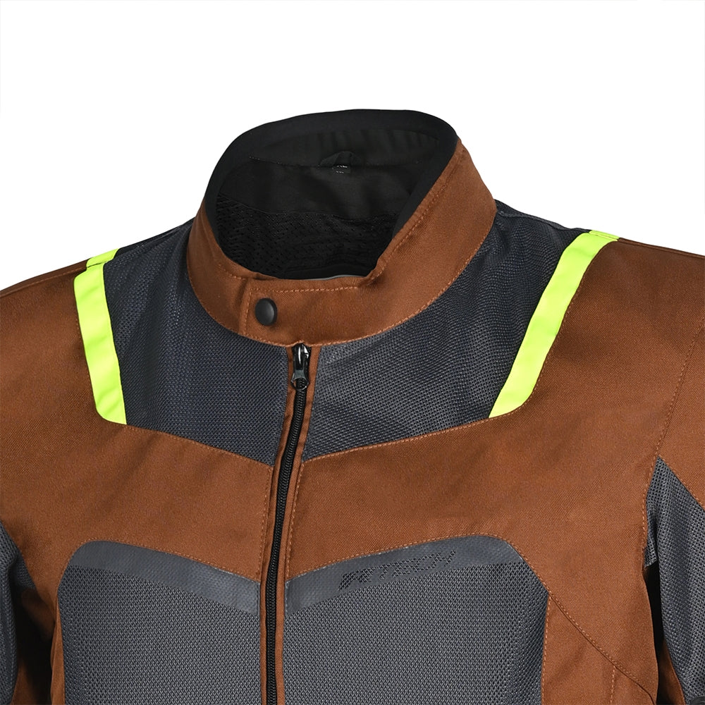 Chaqueta Textil Spiral Mesh Marrón/Gris/Amarillo Fluo