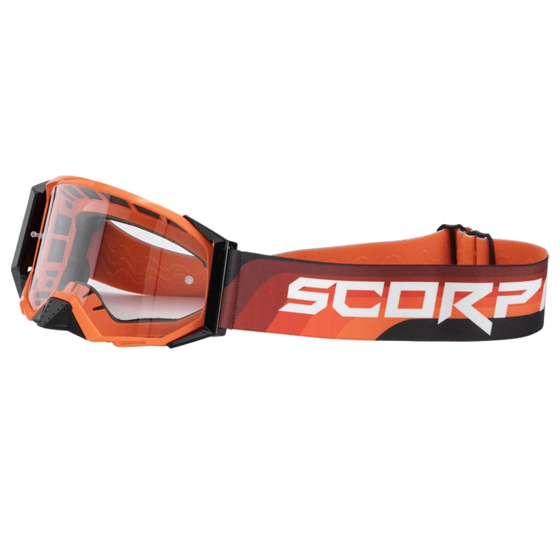 SCORPION GAFAS DE MOTOCROSS PLEXIGLAS TRANSPARENTE NARANJA NEGRO E24