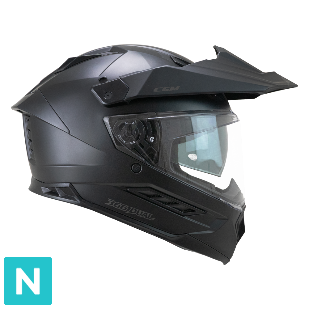 CGM 366A DUAL MONO CASCO ENDURO NEGRO MATE