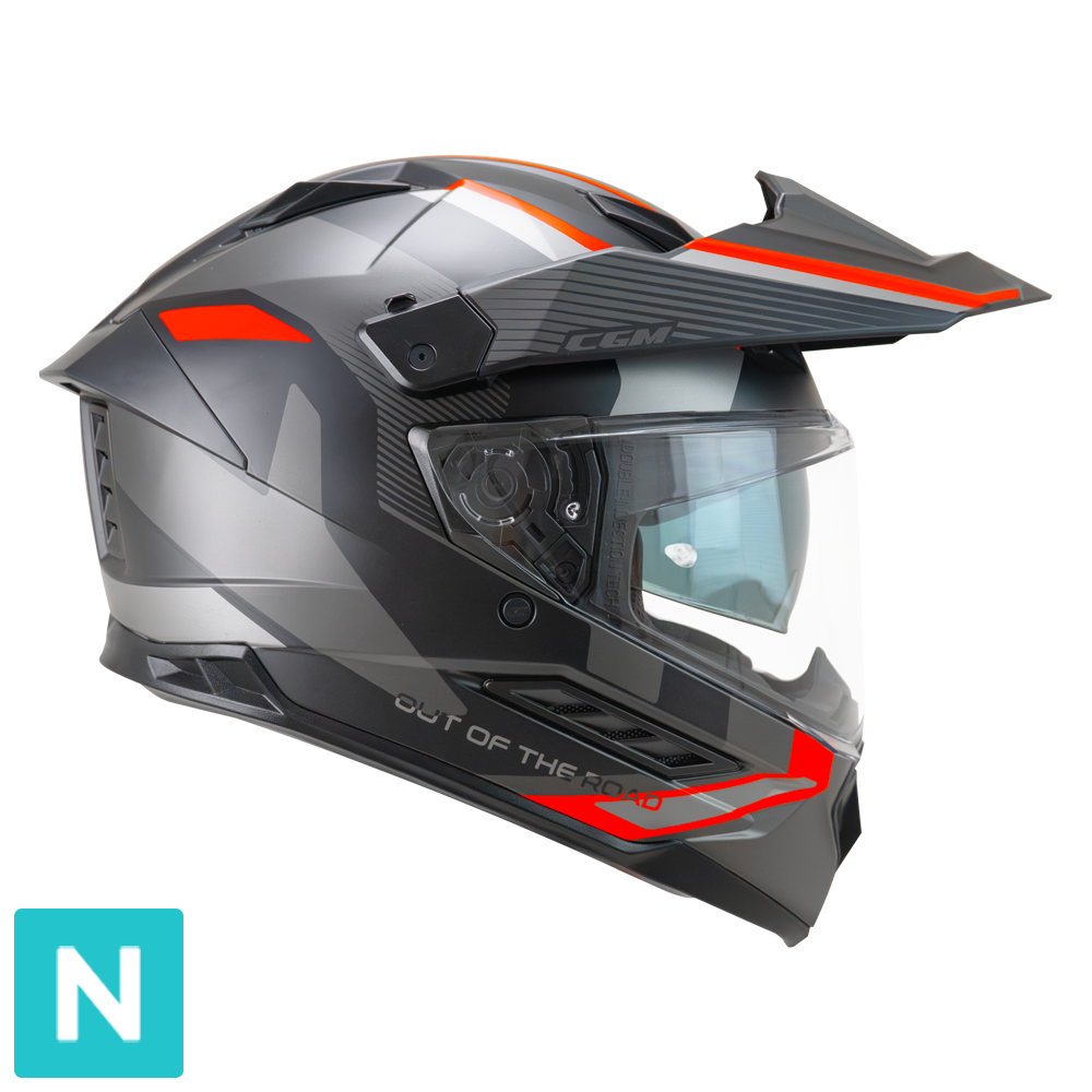 CGM 366G DUAL RANGER CASCO ENDURO NEGRO ROJO FLOU MATE