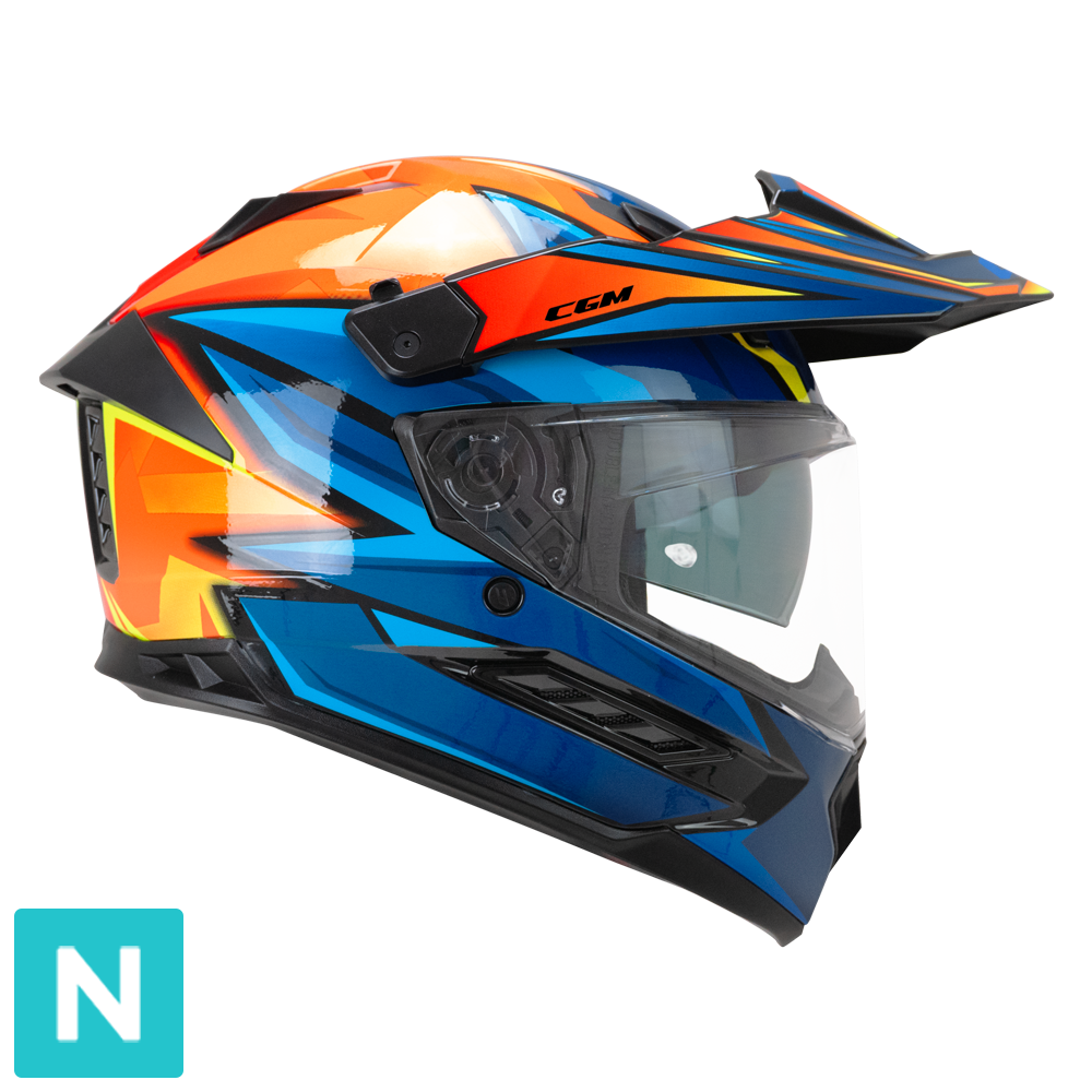 CGM 366R DUAL BEAT CASCO ENDURO AZUL NARANJA AMARILLO FLUOR