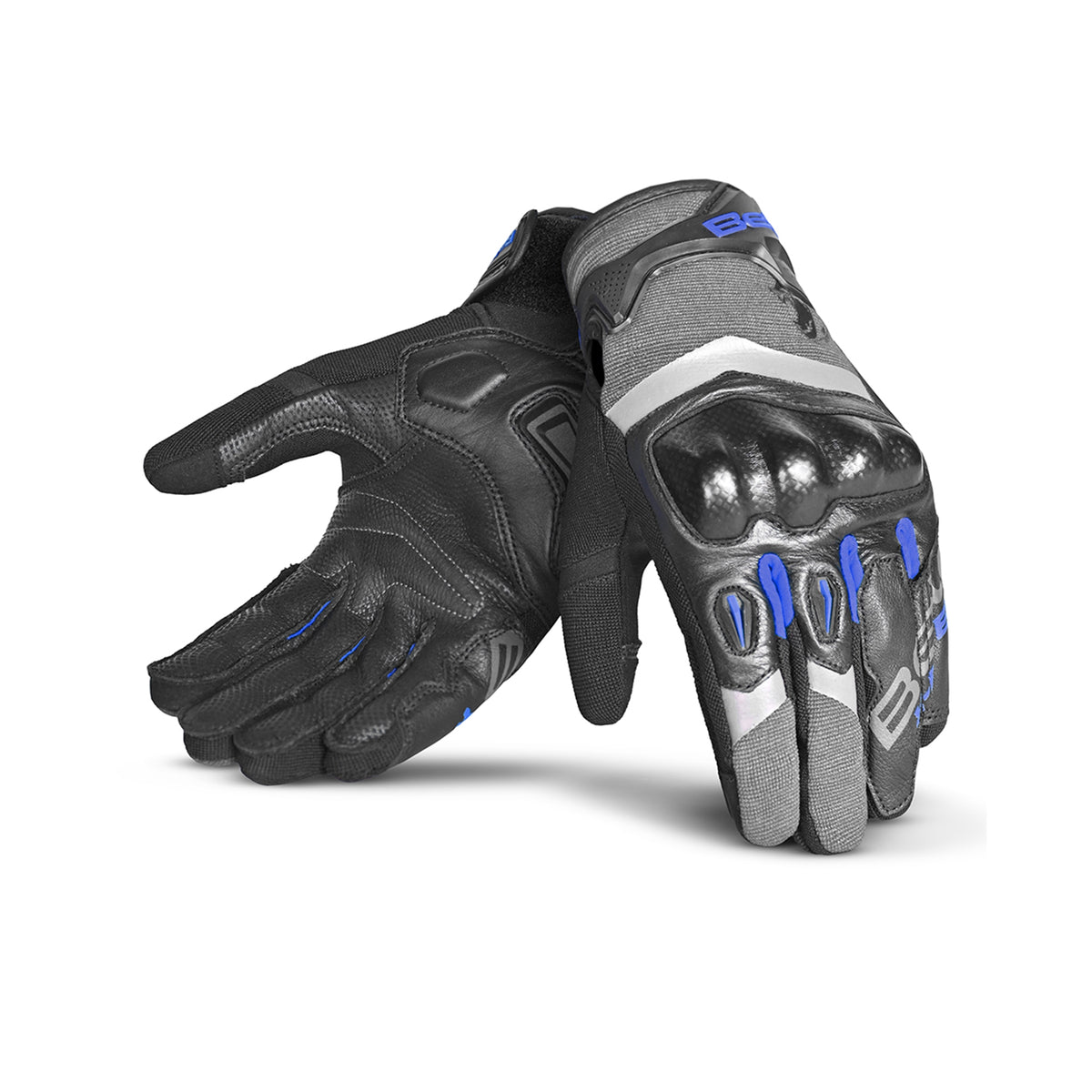 BELA - Guantes Textil Daring Gris/Negro/Azul