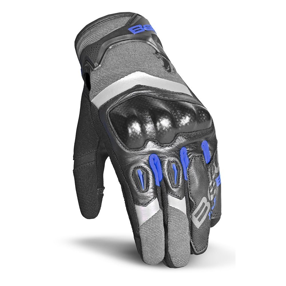 BELA - Guantes Textil Daring Gris/Negro/Azul