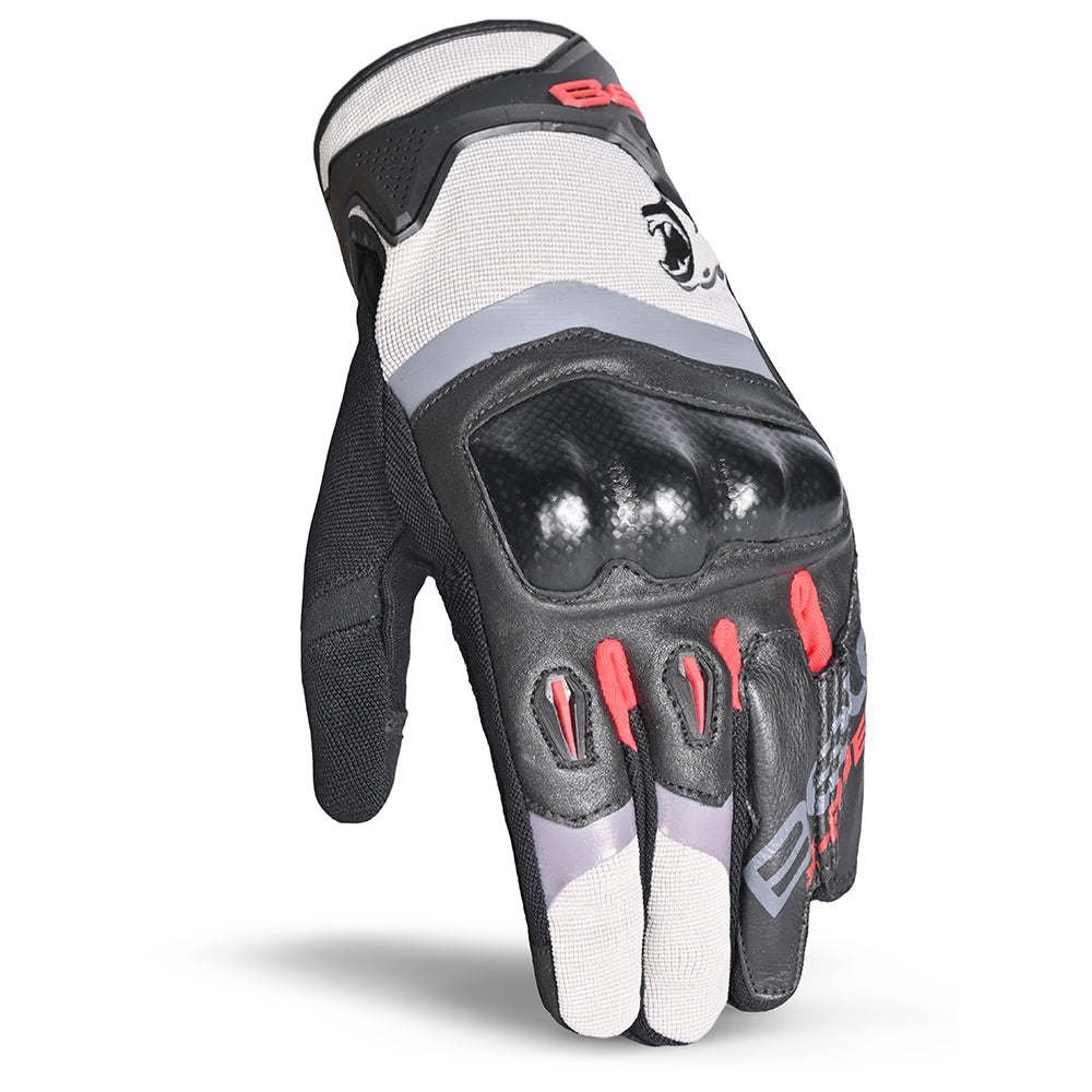 BELA - Guantes Textil Daring Man Rojo/Gris/Negro