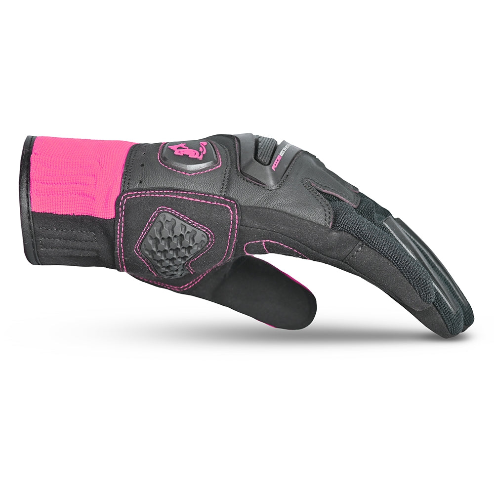 BELA - Guante Textil Lady Star Rosa/Negro