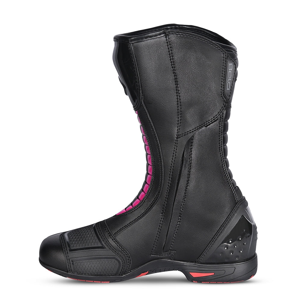 BELA - Botas Piel Strip Lady Negro/Rosa Fluor