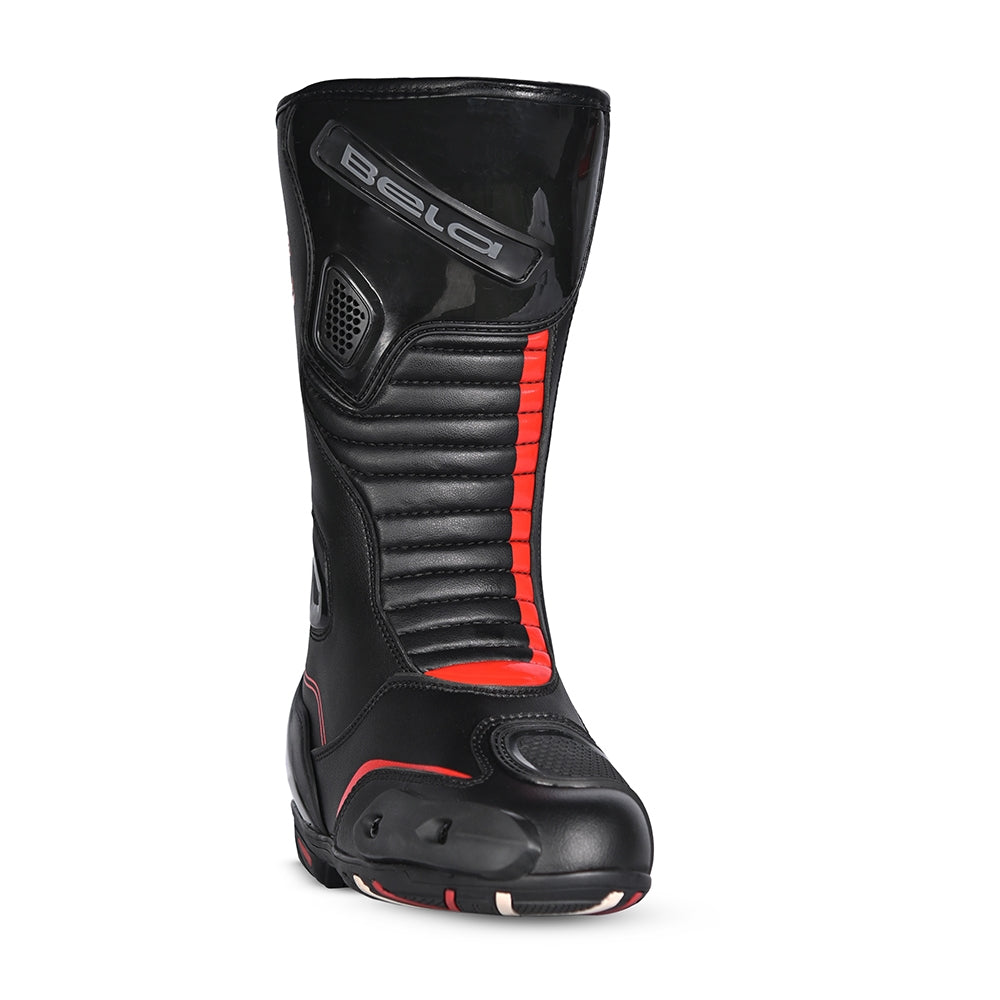 BELA - Botas Piel Strip Negro/Rojo