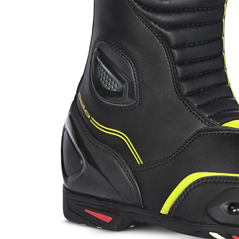 BELA - Botas Piel Strip Negro/Amarillo Fluor