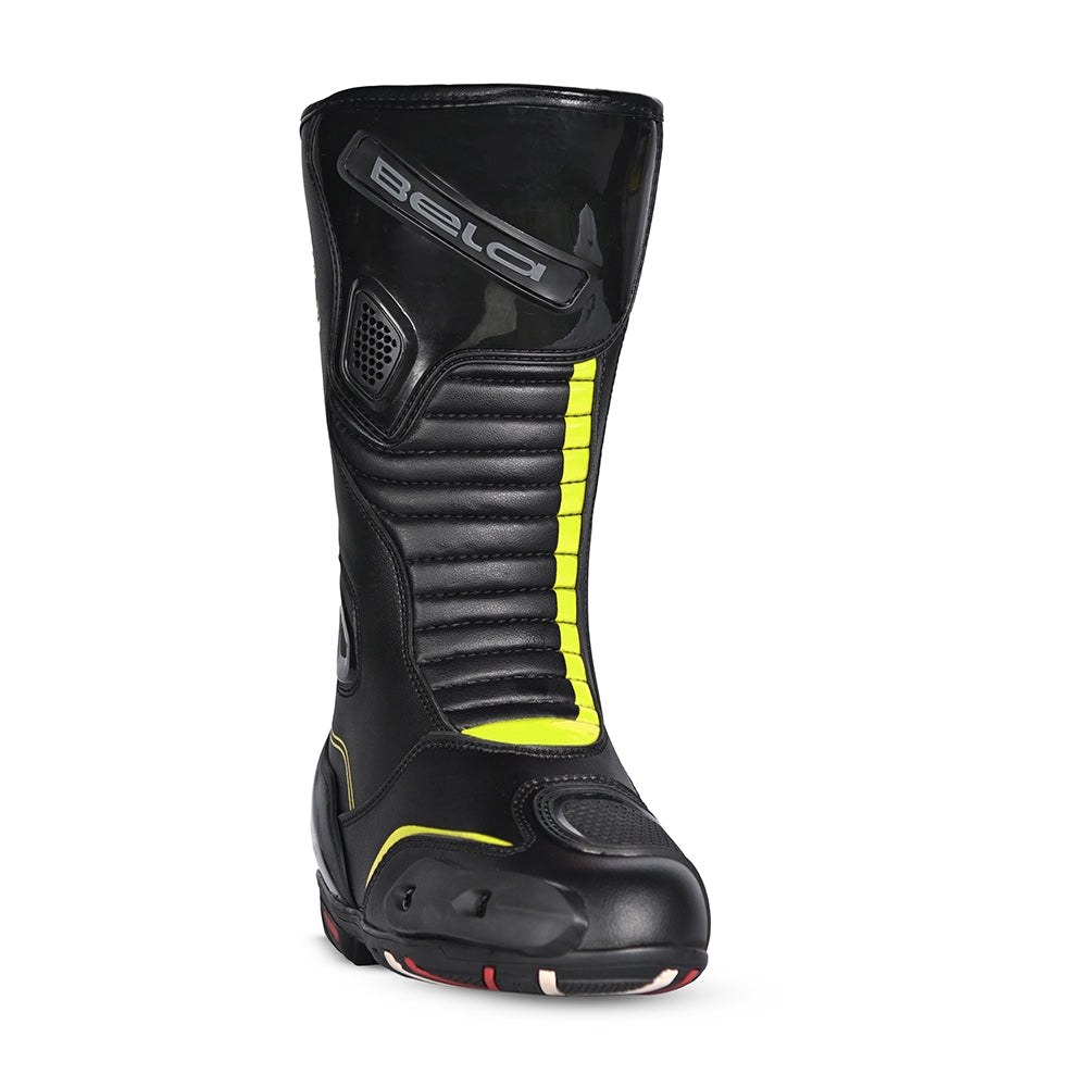 BELA - Botas Piel Strip Negro/Amarillo Fluor