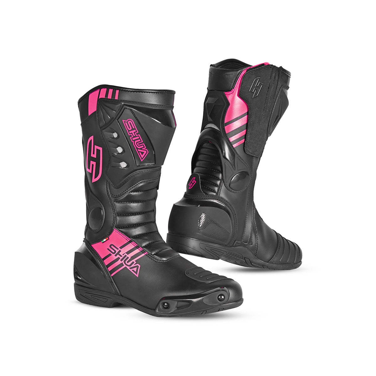 SHUA -BOTAS PIEL SUPER TECH RACING LADY NEGRO/ROSA