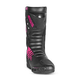 SHUA - BOTAS DE COURO SUPER TECH RACING SENHORA PRETAS/ROSA