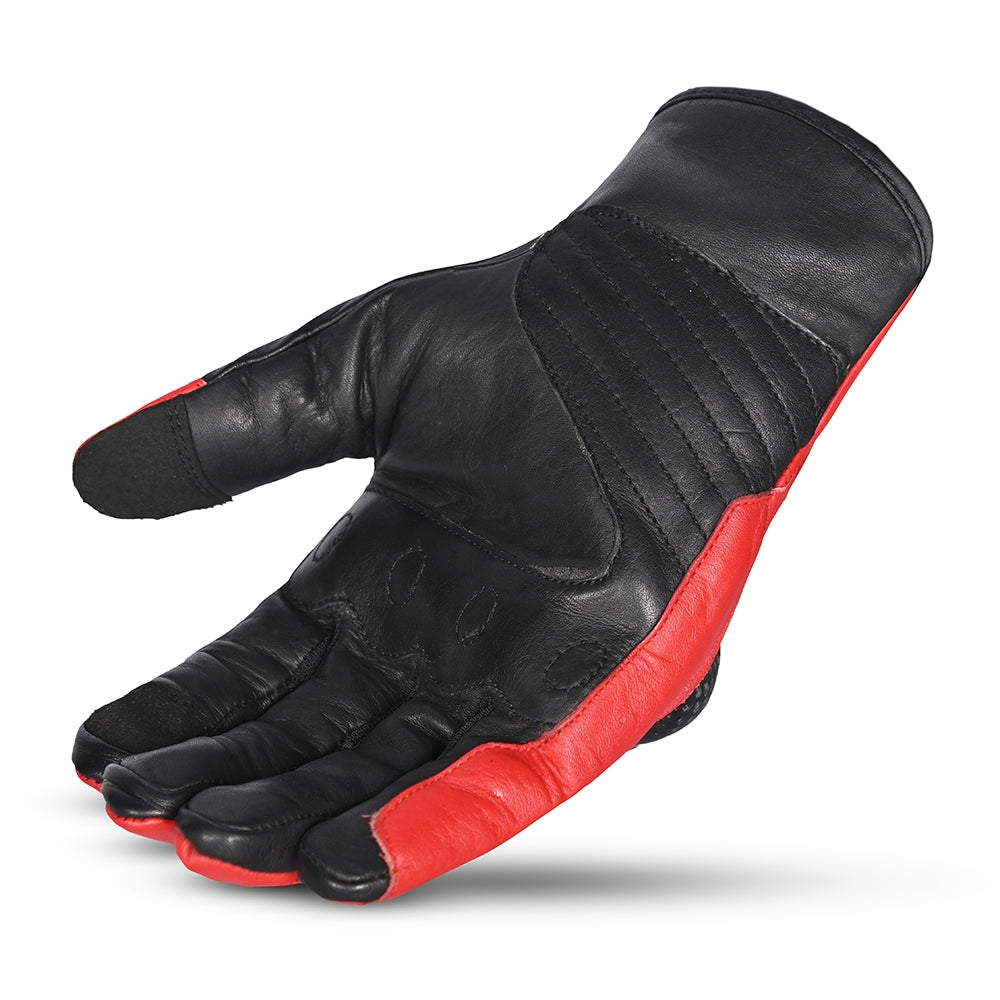 R-TECH - Guante Piel Falcon Summer Negro/Rojo