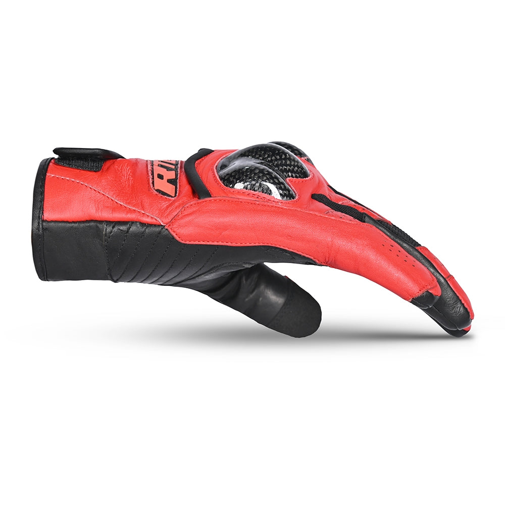 R-TECH - Guante Piel Falcon Summer Negro/Rojo