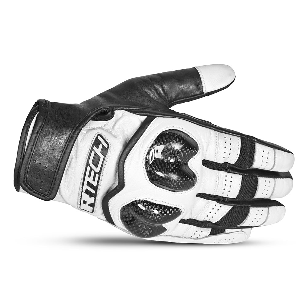 R-TECH - Guante Piel Falcon Summer Negro/Blanco