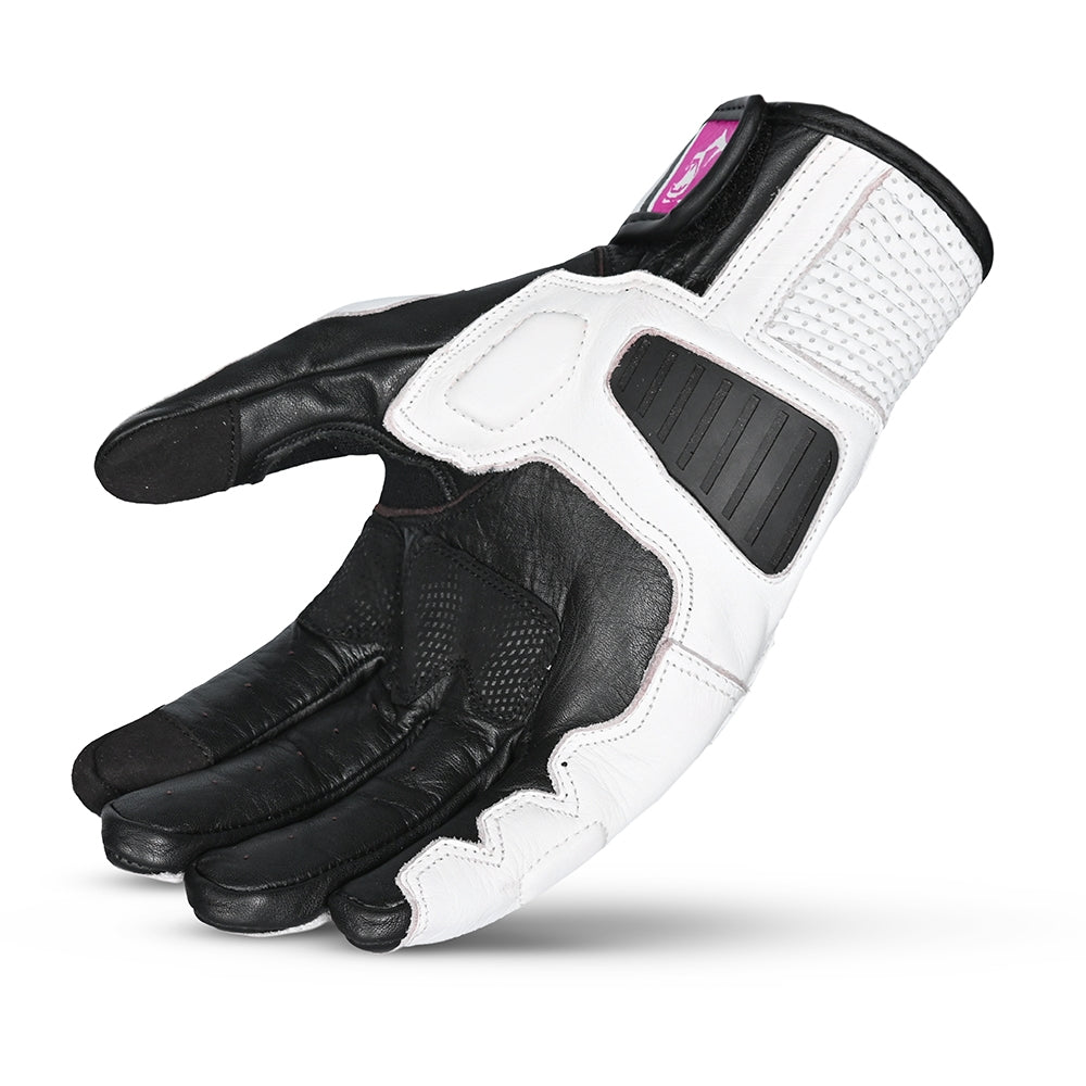 BELA - GUANTE PIEL BLAST LADY NEGRO/BLANCO/ROSA