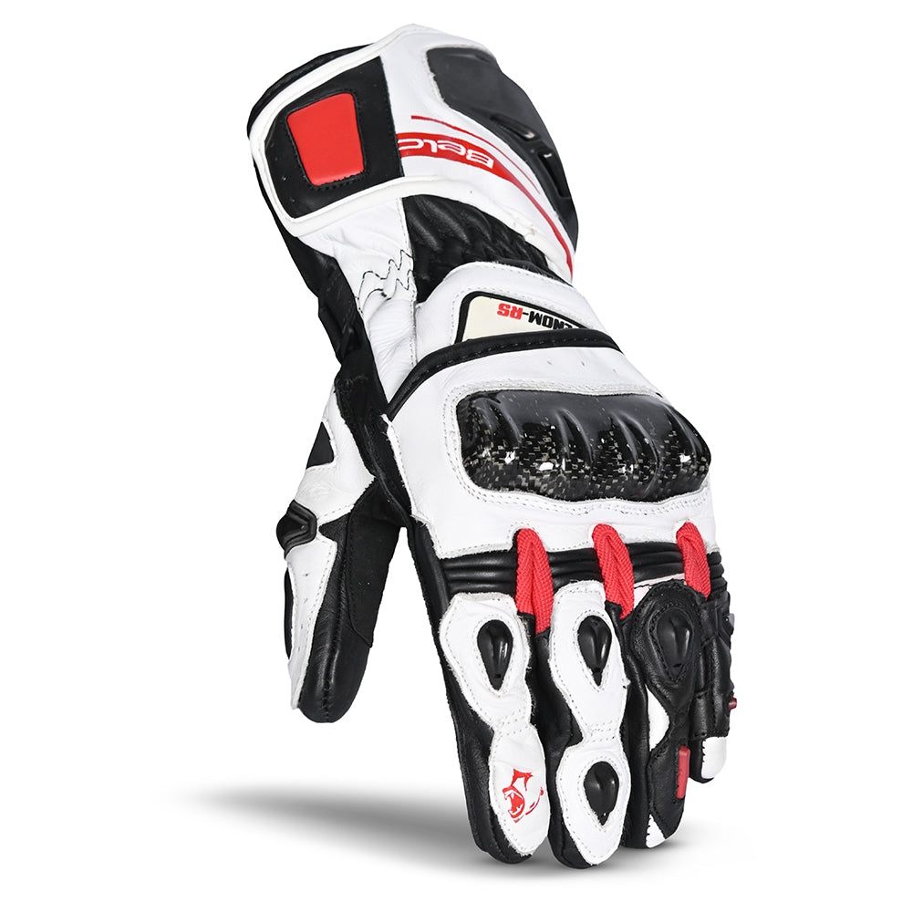 BELA - Guante Piel Venom RS Racing Man Blanco/Negro/Rojo