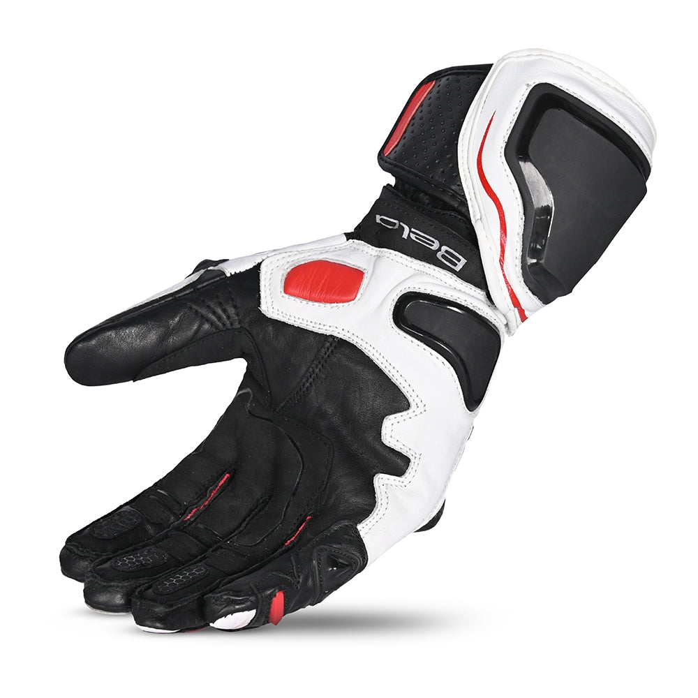 BELA - Guante Piel Venom RS Racing Man Blanco/Negro/Rojo