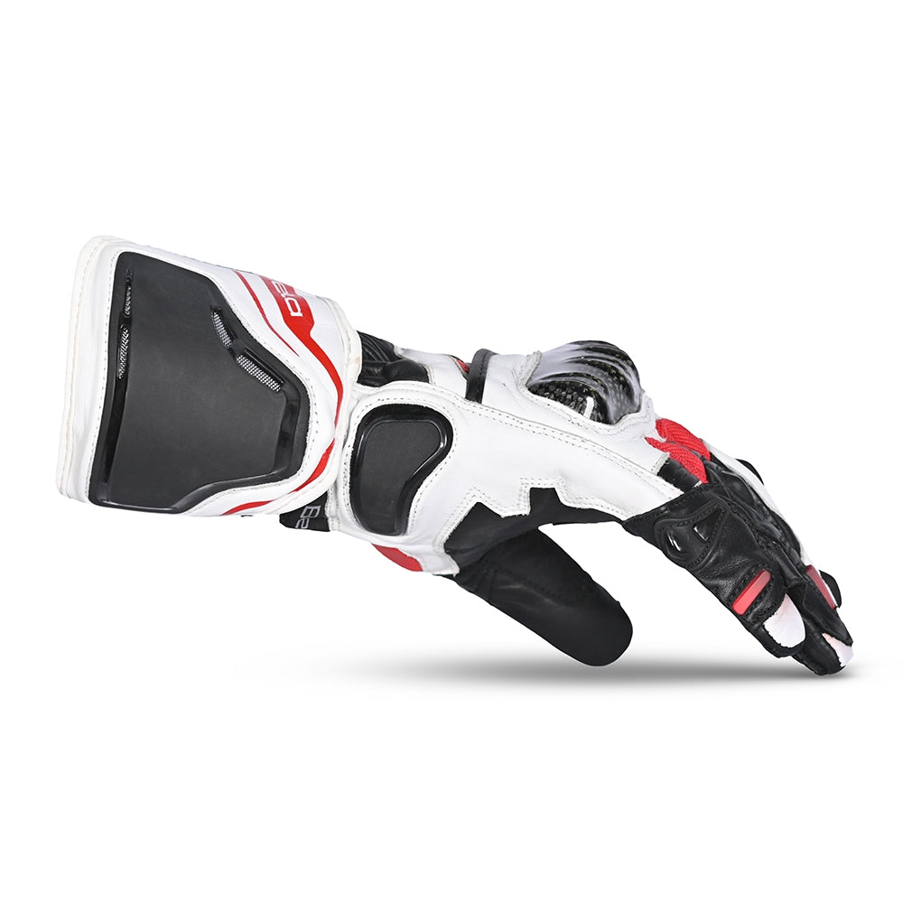 BELA - Guante Piel Venom RS Racing Man Blanco/Negro/Rojo