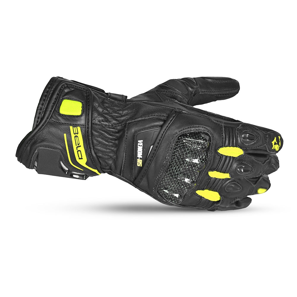 BELA - Guante Piel Venom RS Racing Lady Negro/Amarillo Fluor