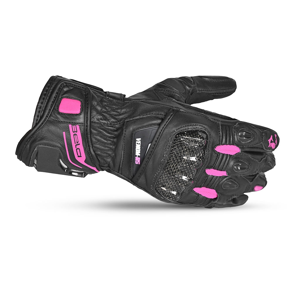 BELA - Guante Piel Venom RS Racing Lady Negro/Rosa