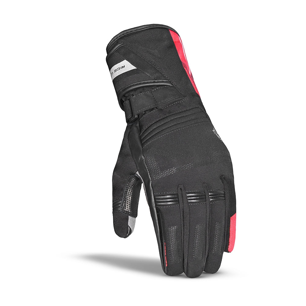 BELA - Guante Piel Iglo Winter WP Negro/Rojo Fluor