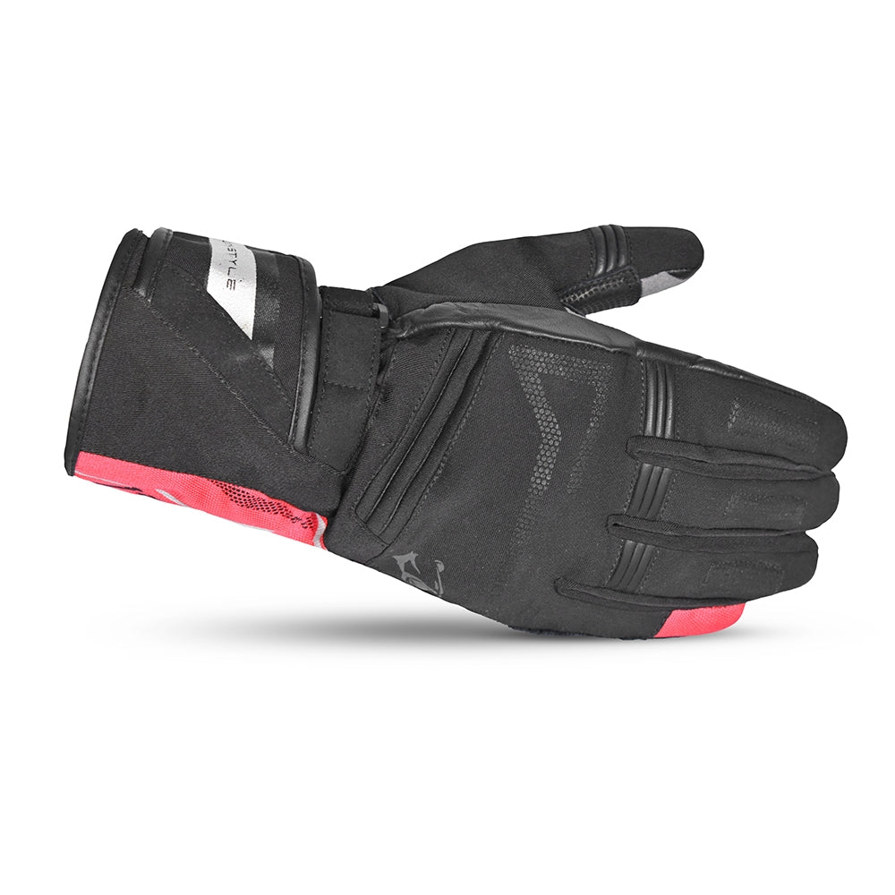 BELA - Guante Piel Iglo Winter WP Negro/Rojo Fluor