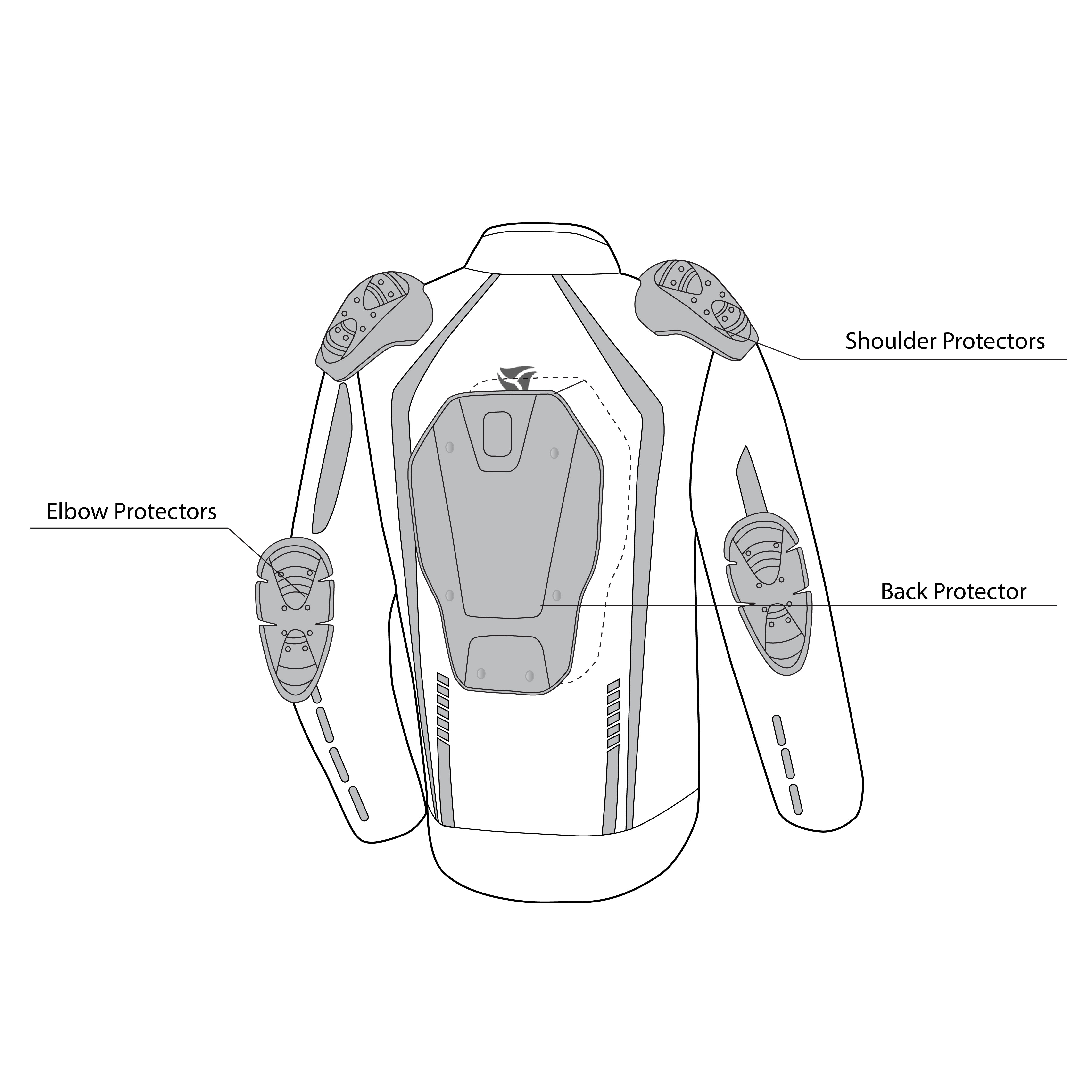 R-TECH - Chaqueta Textil Marshal Negro/Verde