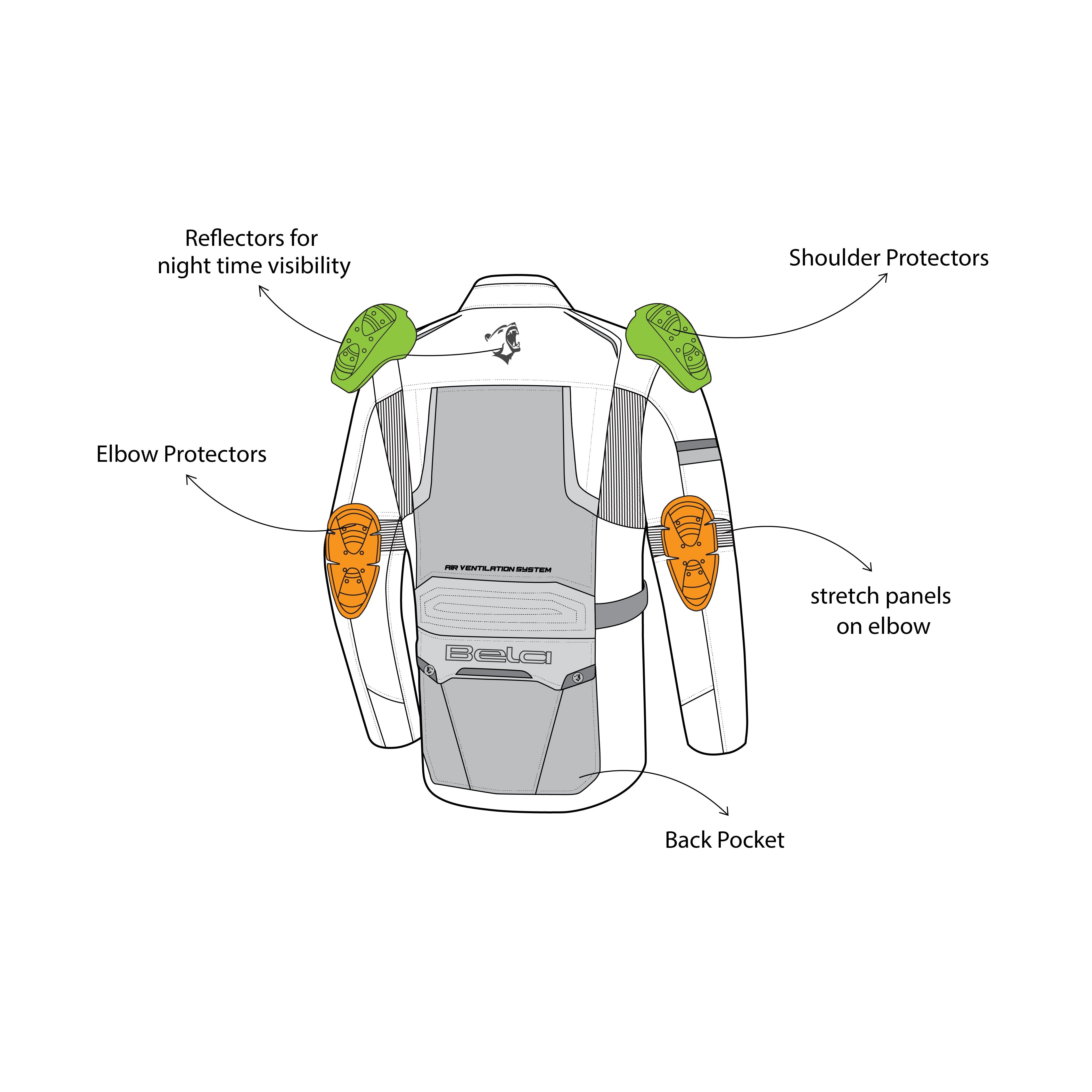 BELA - Chaqueta Textil Watson Negro/Marrón/Amarillo/Blanco BELA - Watson textiljacka svart/brun/gul/vit
