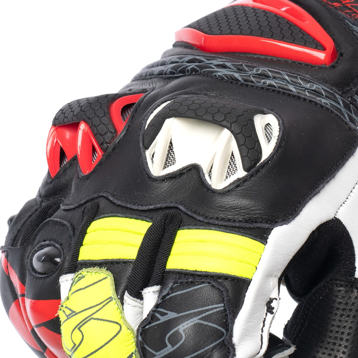 SPYKE Tech Pro Racing Man Guantes Negro/Blanco/Rojo Flou Amarillo