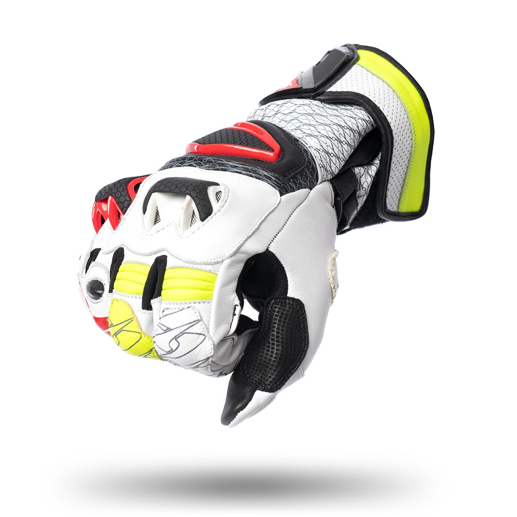 SPYKE Tech Pro Racing Man Guantes Blanco/Negro/Rojo/Amari