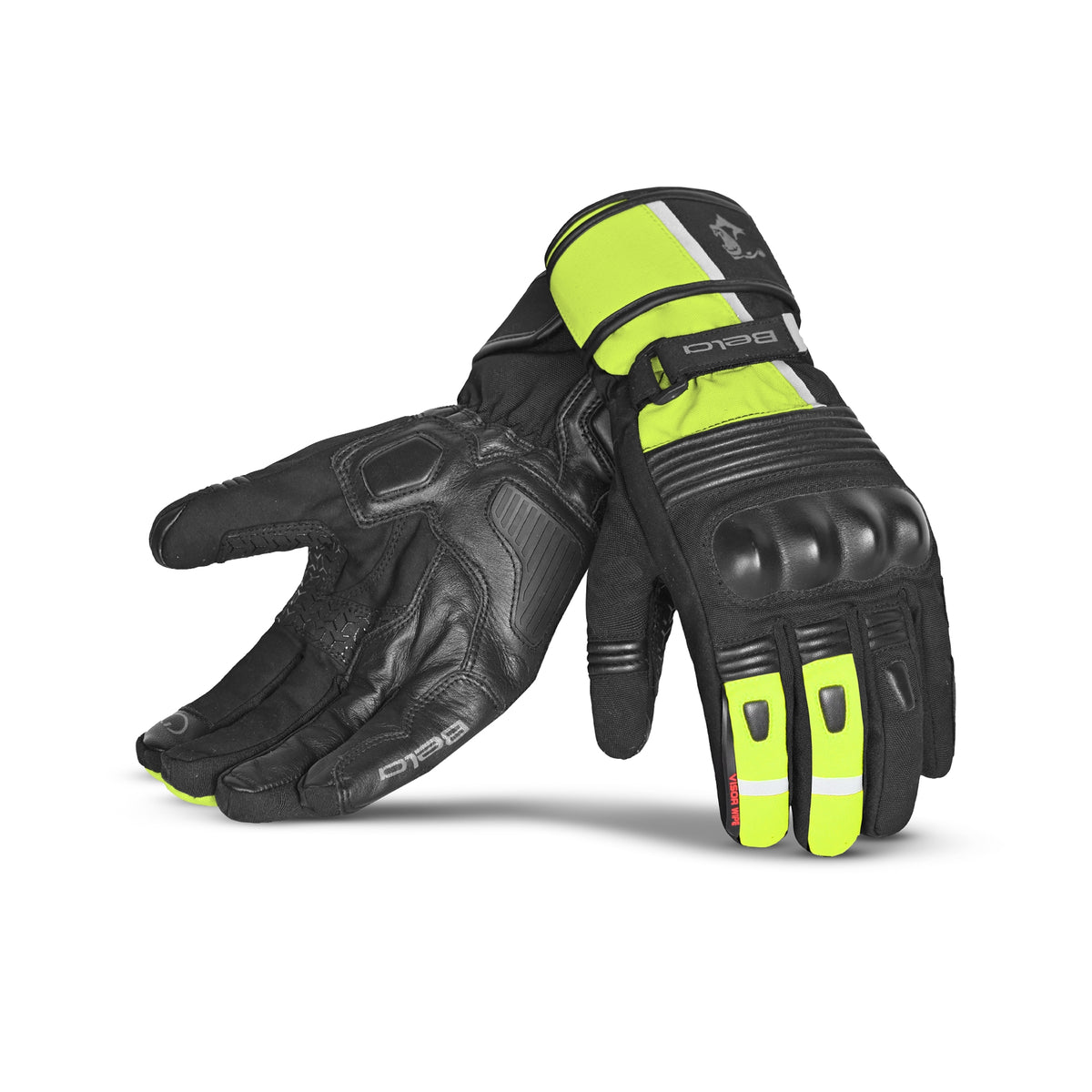 BELA - Guante Piel Ice Winter WP Negro/Amarillo Fluor