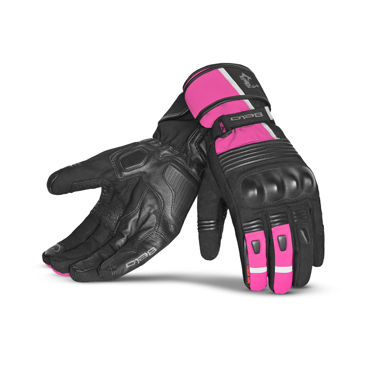 BELA - Guante Piel Ice Winter WP Lady Negro/Rosa