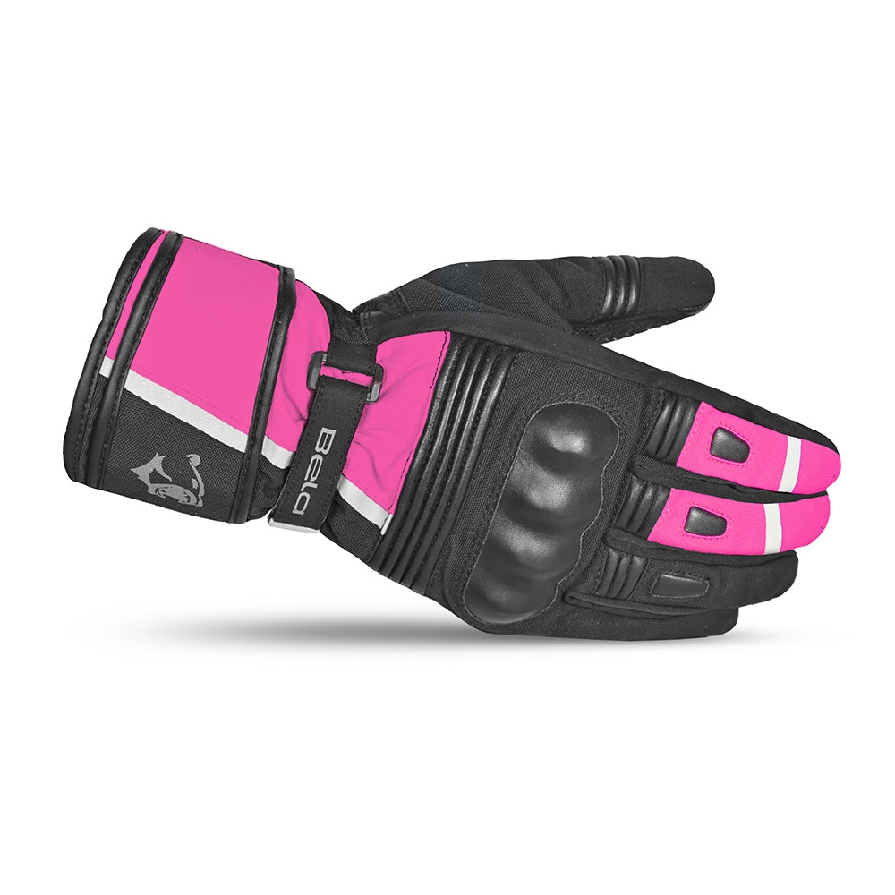 BELA - Guante Piel Ice Winter WP Lady Negro/Rosa