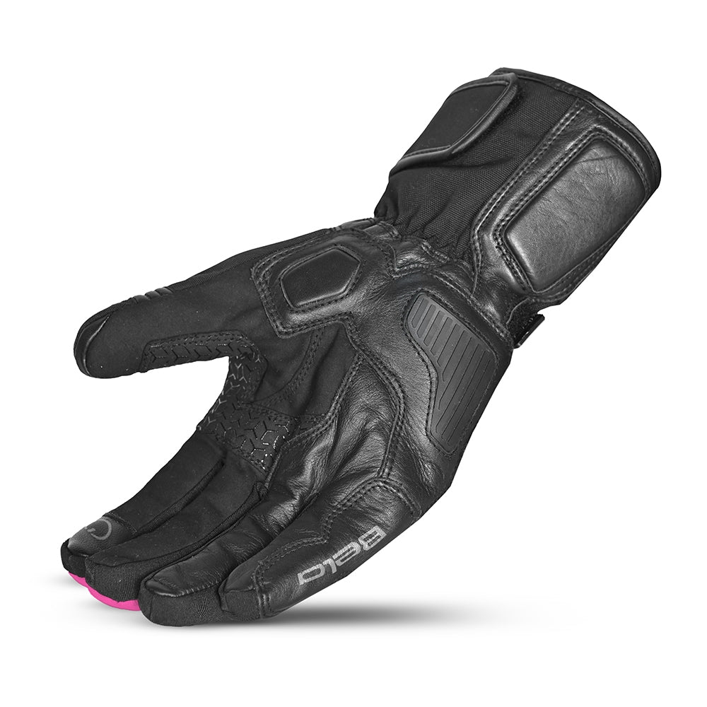 BELA - Guante Piel Ice Winter WP Lady Negro/Rosa