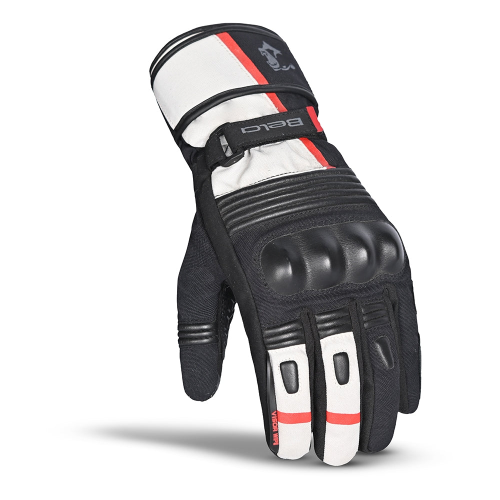 BELA - Guante Piel Ice Winter WP Negro/Blanco/Rojo