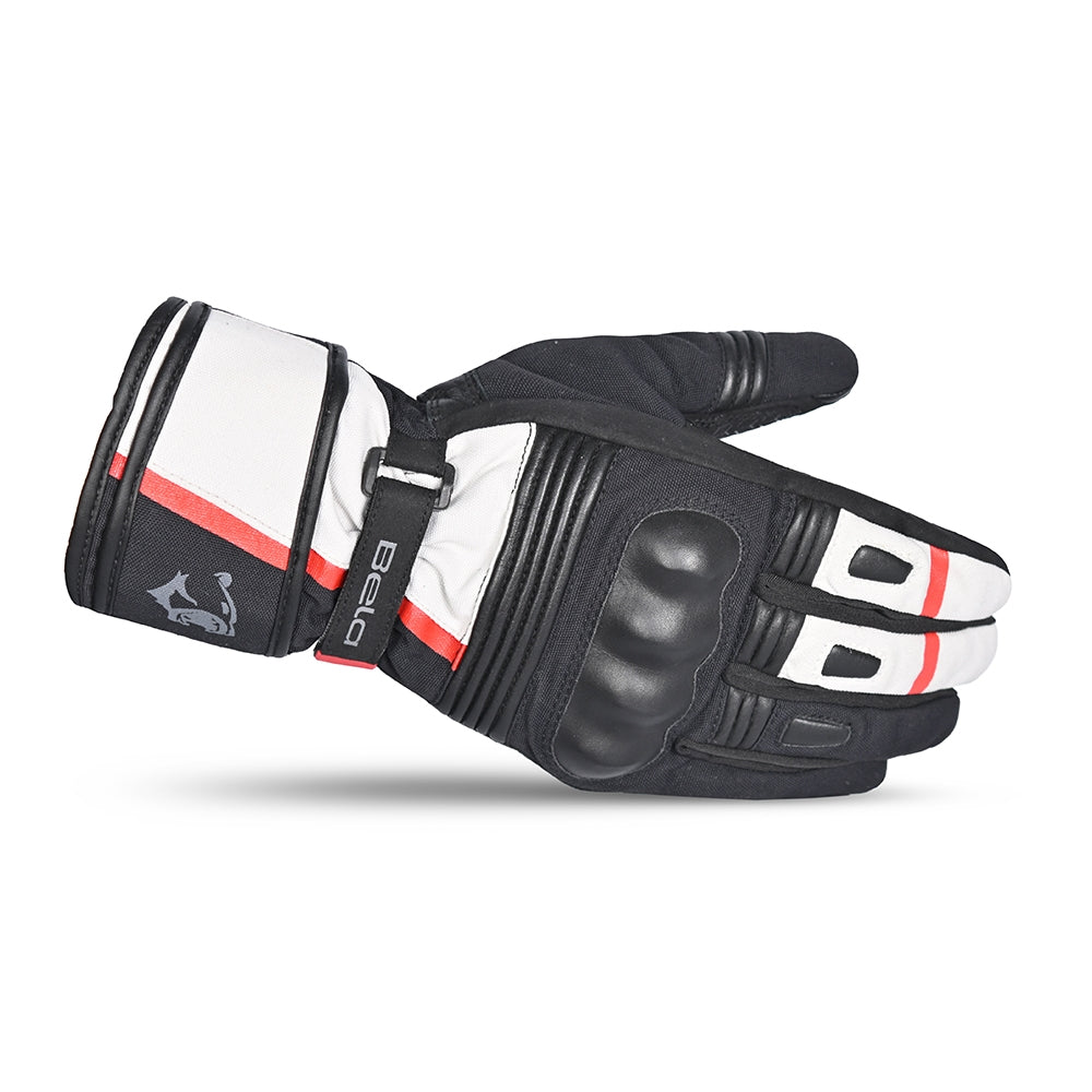 BELA - Guante Piel Ice Winter WP Negro/Blanco/Rojo