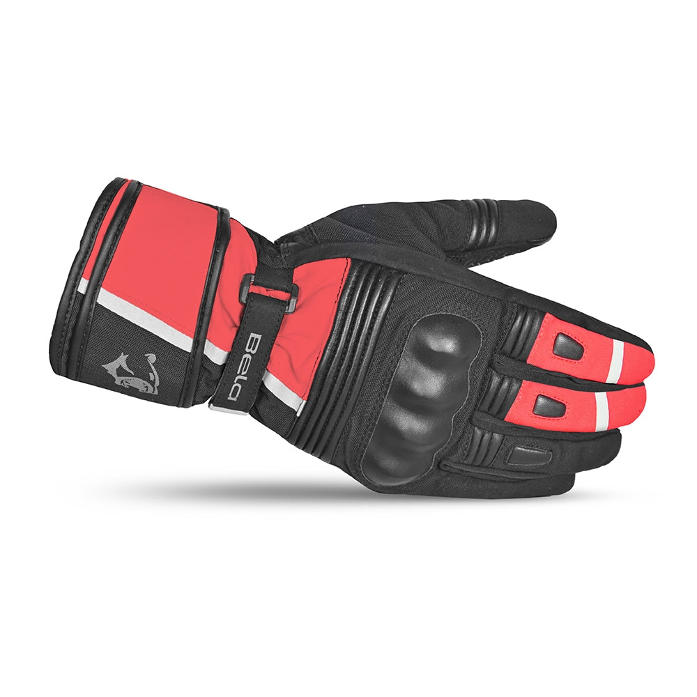 BELA - Guante Piel Ice Winter WP Negro/Rojo