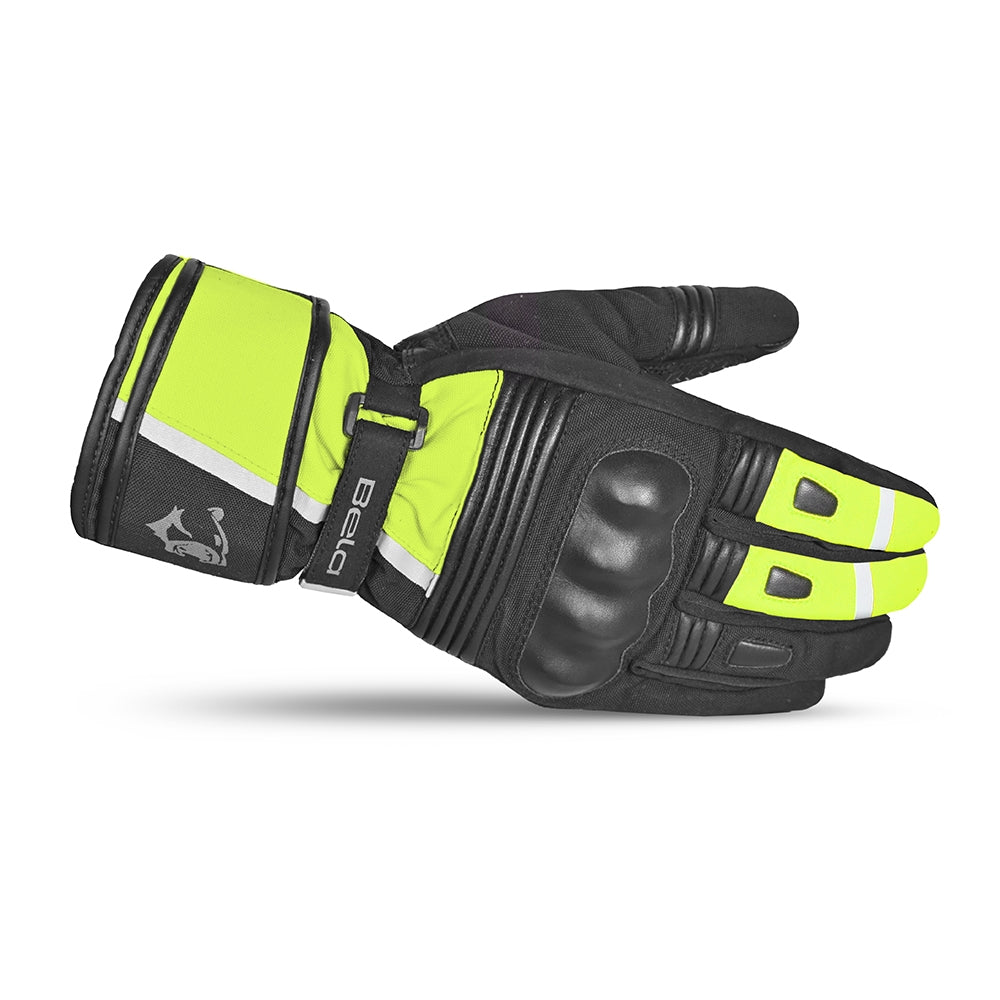 BELA - Guante Piel Ice Winter WP Negro/Amarillo Fluor