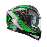 CGM 360S KAD RACE Integral Turismo Moto Casco Gris verde