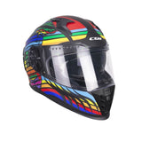 CGM 311X BLAST SKULL Moto Integral Casco Negro Azul Rojo Mate