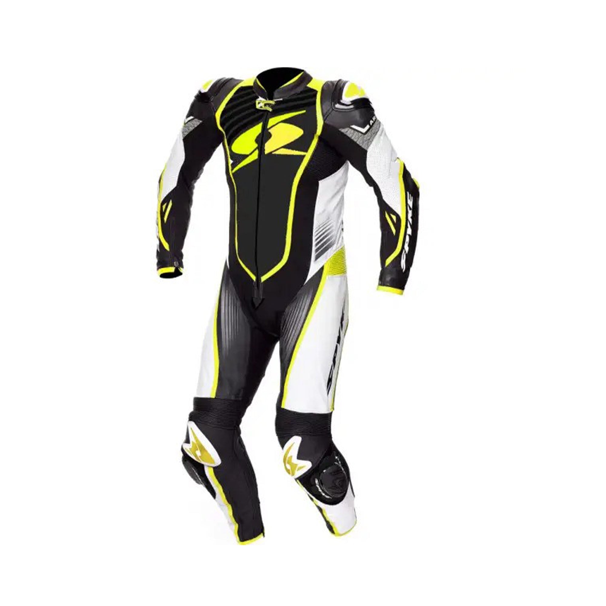 SPYKE - ARAGON RACE 1PC SUIT BLACK/WHITE/FLUO YELLOW