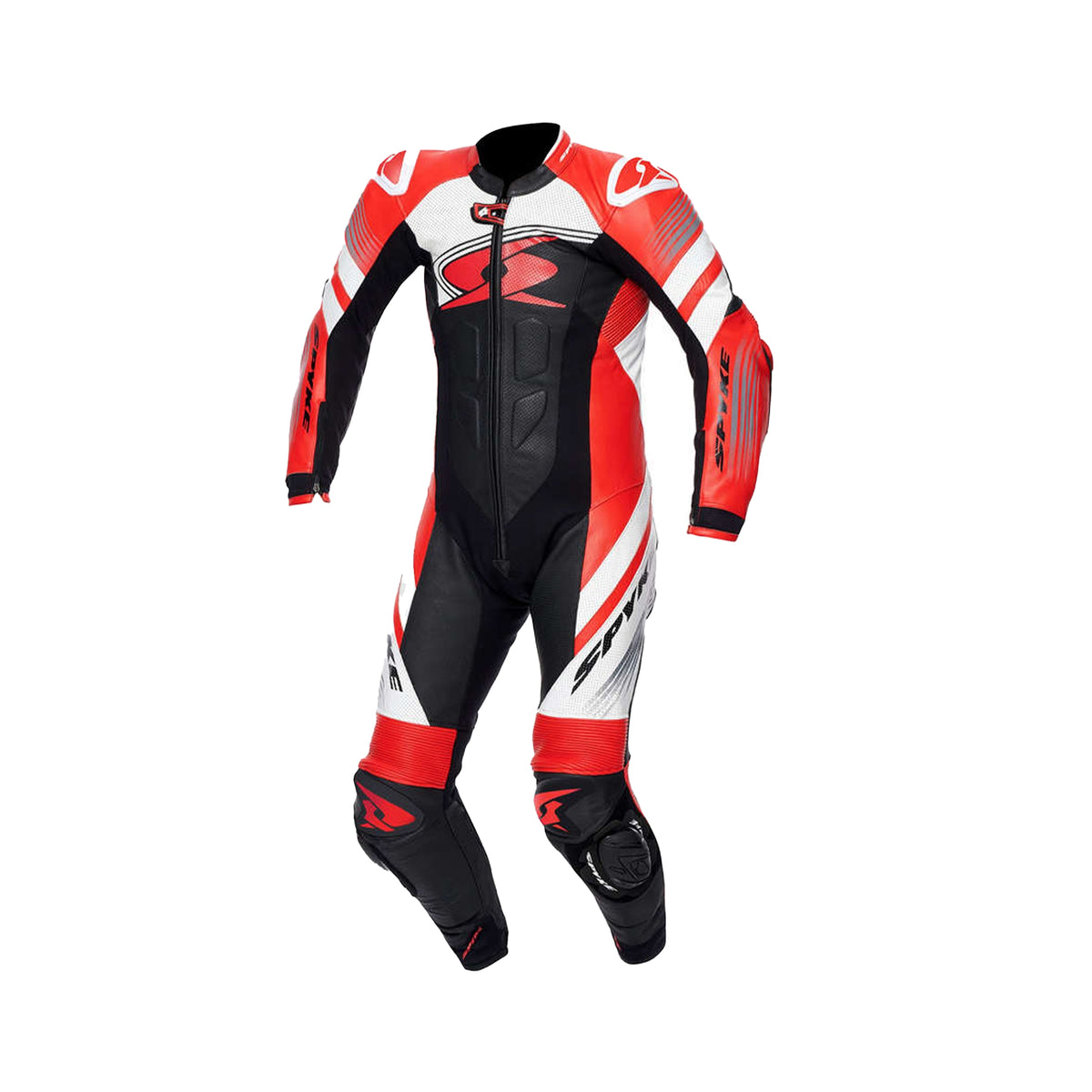SPYKE - ESTORIL RACE 1PC SUIT BLACK/WHITE/FLUO RED