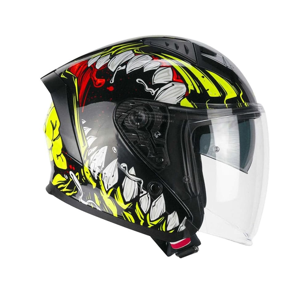 CGM 127X DEEP FREAKER Jet Casco Negro Amarillo Fluor