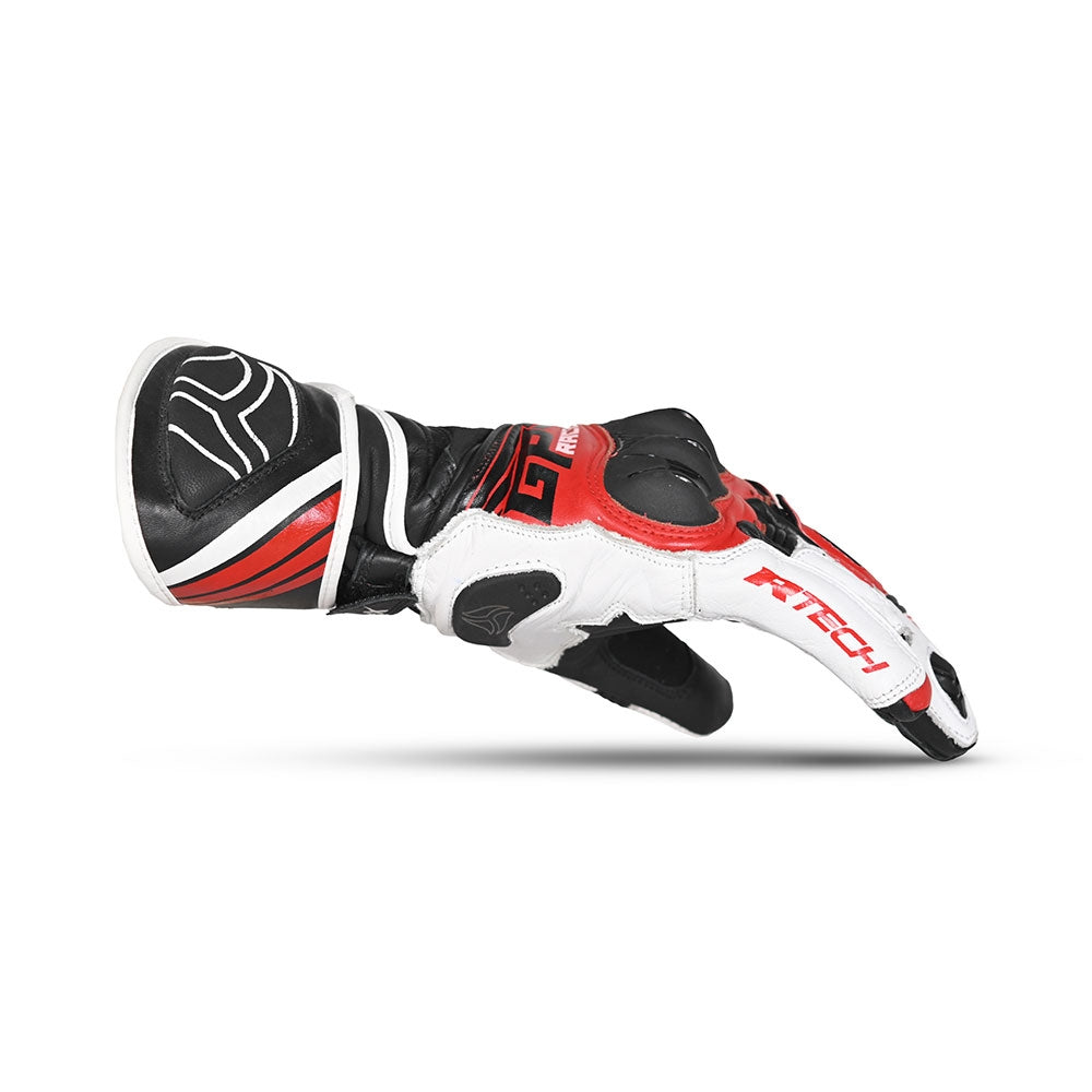 R-TECH -Guantes Piel GP Racing Negro/Rojo