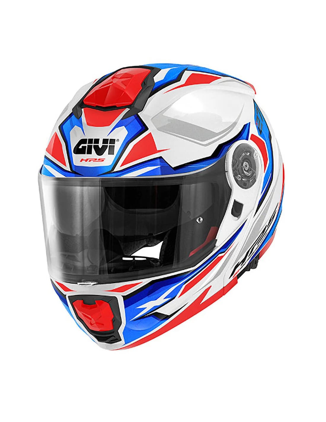 GIVI X.27 Mod Motocicleta Integral Modular Casco Blanco Azul Rojo