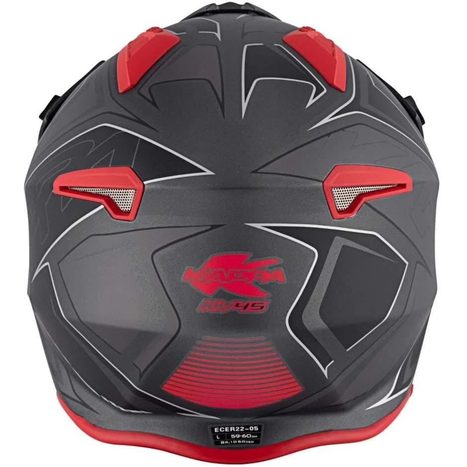 KAPPA KV45 Trial Gemini Jet Urban Turismo Casco Negro Mate Rojo - CASCO