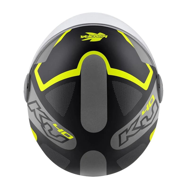KAPPA KV40 Hawaii Moto Cara Abierta Casco Negro Gris Amarillo - CASCO