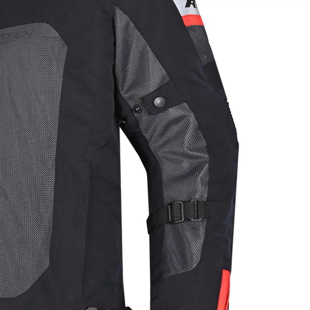 R-TECH SPIRAL MESH CHAQUETA DE MOTO DE HOMBRE TEXTIL  GRIS NEGRO ROJO