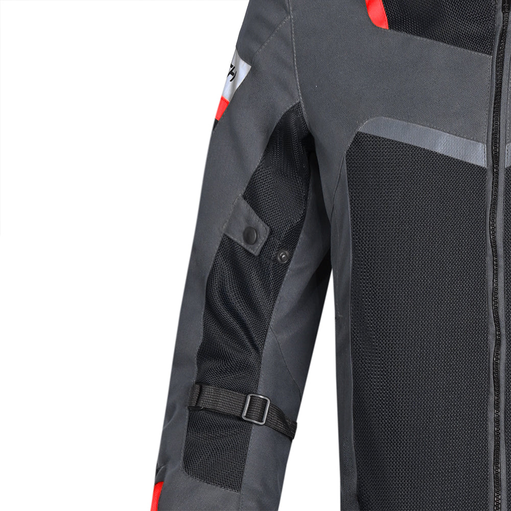 R-TECH SPIRAL MESH CHAQUETA DE MOTO DE HOMBRE TEXTIL NEGRO ROJO ANTRACITA